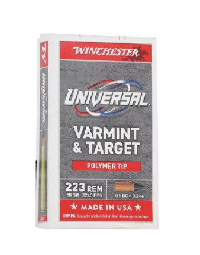 55GR POLY TIPPED 20RD 50BX/CSWINCHESTER VARMINT 223 REM