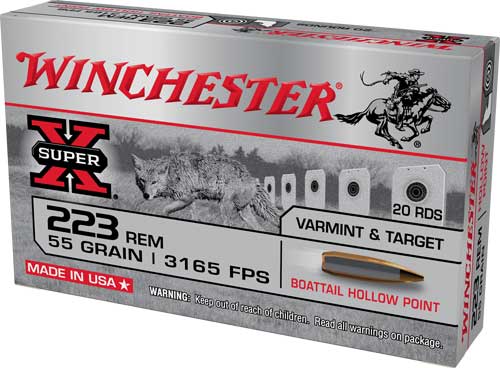 55GR BTHP 20RD 25BX/CSWINCHESTER SUPER-X 223 REM