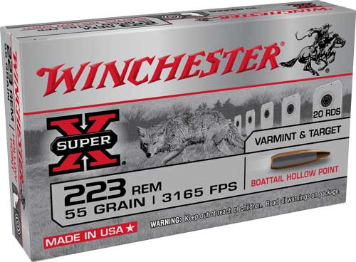 55GR BTHP 20RD 25BX/CSWINCHESTER SUPER-X 223 REM