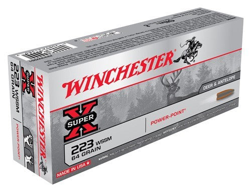 64GR POWER POINT 20RD 10BX/CSWINCHESTER SUPER-X 223 WSSM