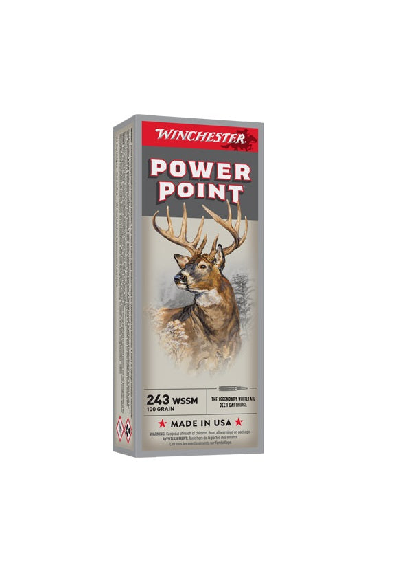 100GR POWER POINT 20RD 10BX/CSWINCHESTER SUPER-X 243 WSSM