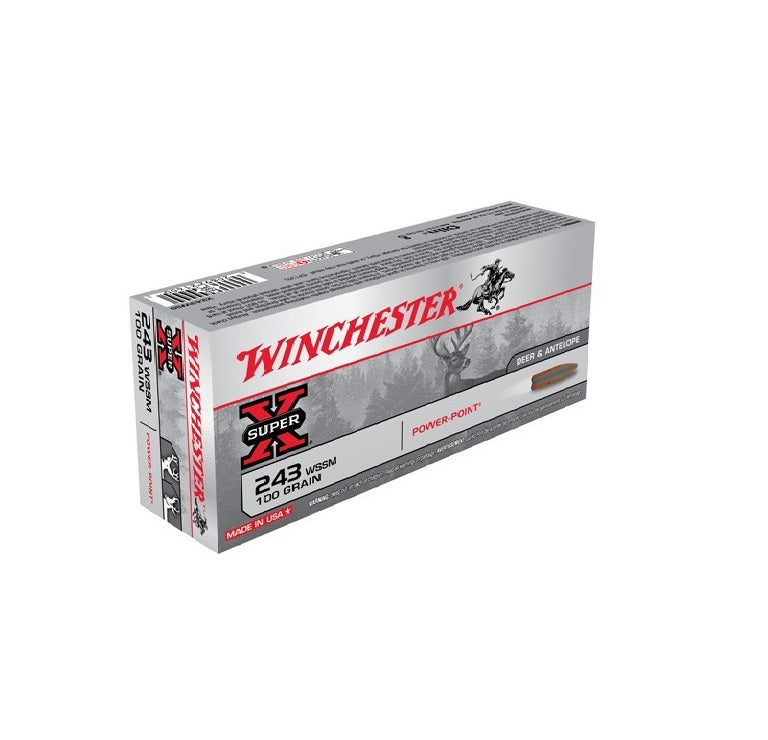 100GR POWER POINT 20RD 10BX/CSWINCHESTER SUPER-X 243 WSSM