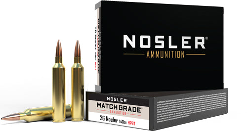 140GR CUSTOM HPBT 20RD 10BX/C<NOSLER MATCH GRADE 26 NOSLER