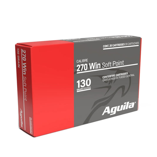 Aguila Ammunition .270 Win Rifle Ammo - 130 Grain | Soft Point | 200rd Case