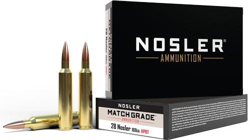 168GR CUSTOM HPBT 20RD 10BX/CSNOSLER MATCH GRADE 28 NOSLER