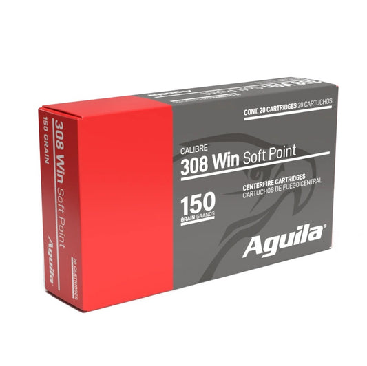 Aguila Ammunition .308 Win Rifle Ammo - 150 Grain | Soft Point | 200rd Case