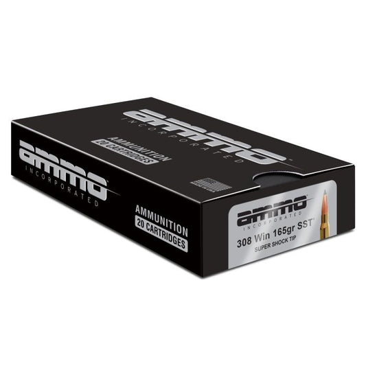 Ammo Inc Signature Hunt .308 Win Rifle Ammo - 165 Grain | Super Shock Tip | 200rd Case