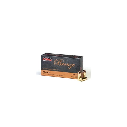 PMC Bronze .32 ACP Handgun Ammo - 60 Grain | JHP | 1000rd Case