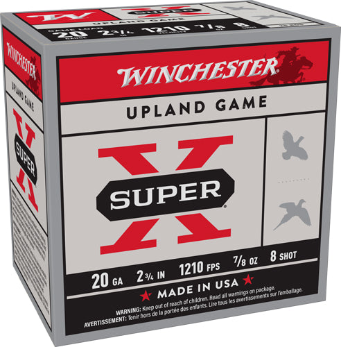 7/8OZ #8 1210FPS 250RD CASEWINCHESTER SUPER-X 20GA 2.75"