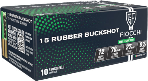 15-PELLET 10RD 25BX/CSFIOCCHI RUBBER BUCK 12GA 2.75"