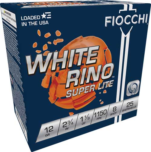 1-1/8OZ #8 1150FPS 250RD CASEFIOCCHI WHITE RINO 12GA 2.75"