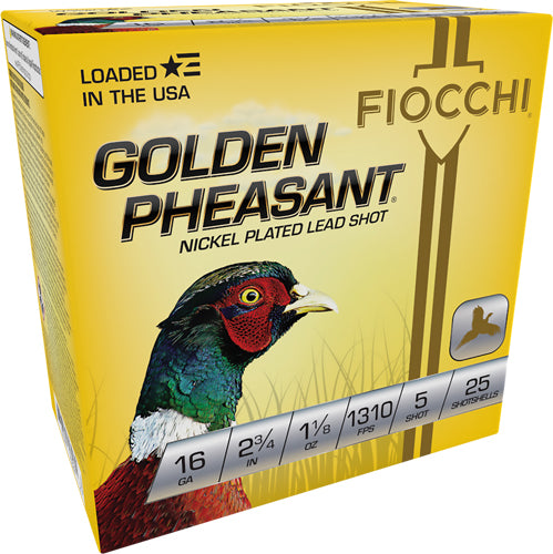 2.75" 1-1/8 #5 25RD 10BX/CSFIOCCHI GOLDEN PHEASANT 16GA