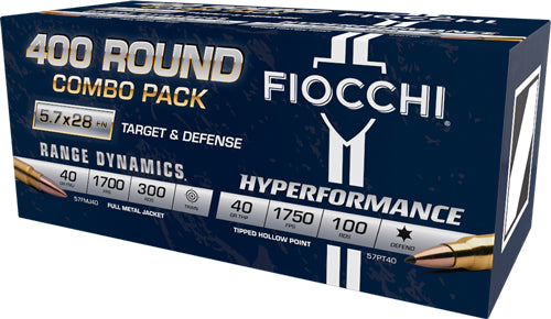 100RD 40GR JHP COMBO PACKFIOCCHI 5.7X28 300RD 40GR FMJ