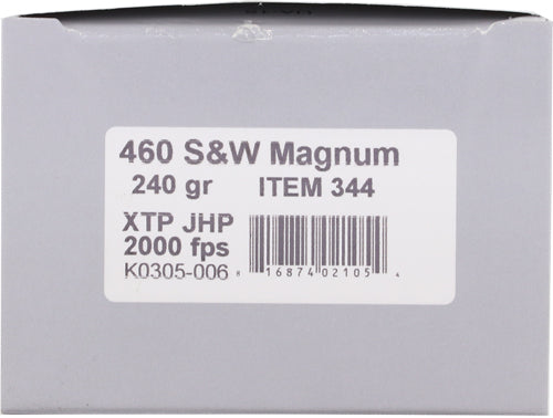 XTP JHP 20BX/10CSUNDERWOOD 460 SW MAG 240GR