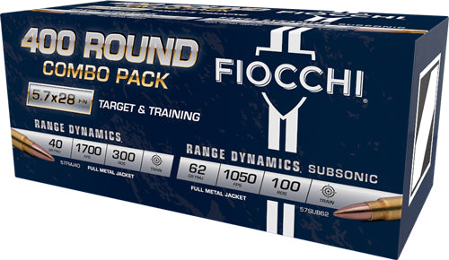 100RD 62GR FMJ COMBO PACKFIOCCHI 5.7X28 300RD 40GR FMJ