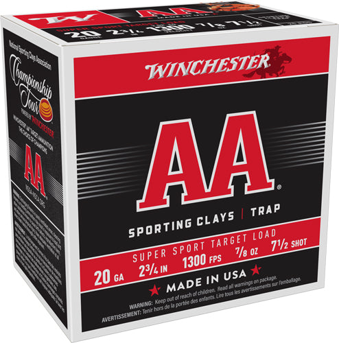 #7.5 1300FPS LOTWINCHESTER AA 20GA 2.75" 7/8OZ  (250 Round Case)