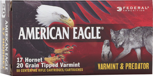 TIPPED VARMINT 50RD 10BX/CSFEDERAL AE 17 HORNET 20GR