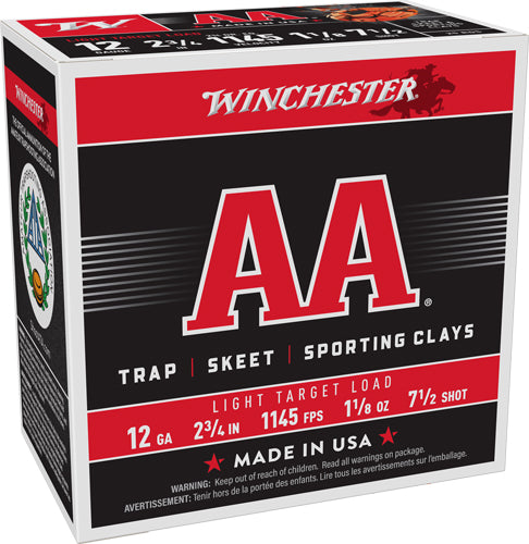 1-1/8OZ #7.5 1145FPS 250R CASEWINCHESTER AA 12GA 2.75"