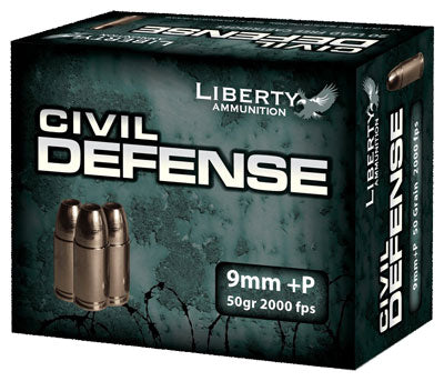 9MM LUGER 50GR HP 20RD 10BX/CSLIBERTY CIVIL DEFENSE