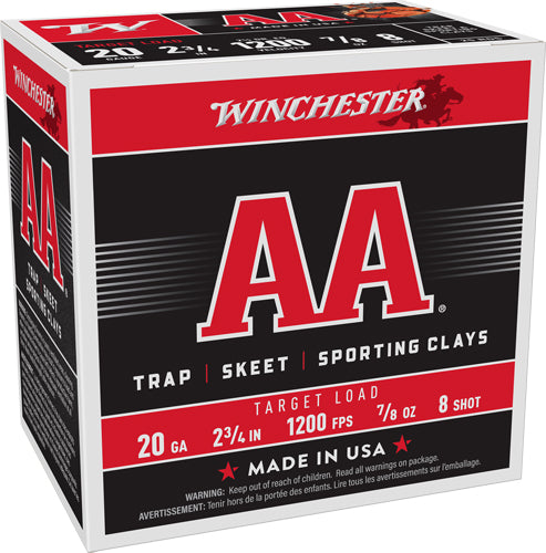 #8 1200FPS LOTWINCHESTER AA 20GA 2.75" 7/8OZ  (250 Round Case)