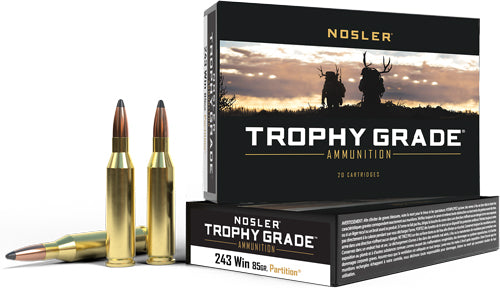 85GR PARTITION TIP 20RD 10BX/<NOSLER TROPHY GRADE 243 WIN