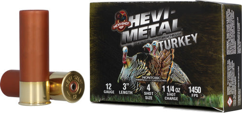 12GA 3" 1-1/4OZ #4 5RD 10/CS<HEVI-SHOT HEVI-METAL TURKEY