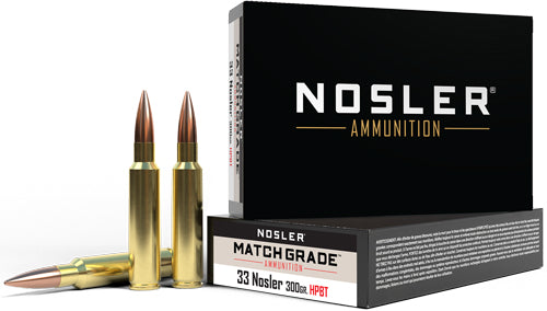 300GR CUSTOM HPBT 20RD 10BX/C<NOSLER MATCH GRADE 33 NOSLER