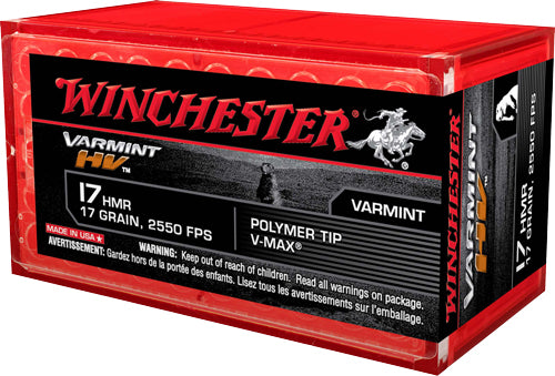 17GR 2550FPS V-MAX 50RD 20BX/CWINCHESTER VARMINT HV 17HMR