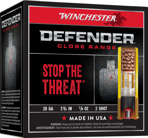 7/8OZ #2 25RD 10BX/CSWINCHESTER DEFENDER 20GA 2.75"