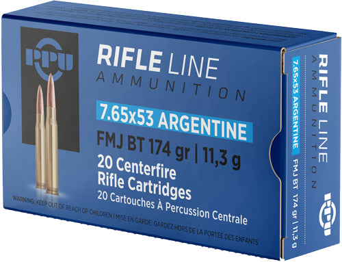 174GR FMJ 20RD 10BX/CSPPU 7.65X53 ARGENTINE MAUSER