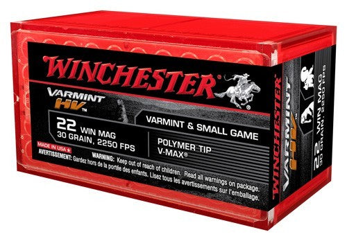 V-MAX 2250FPS 50RD 20BX/CSWINCHESTER SUPREME 22WMR 30GR