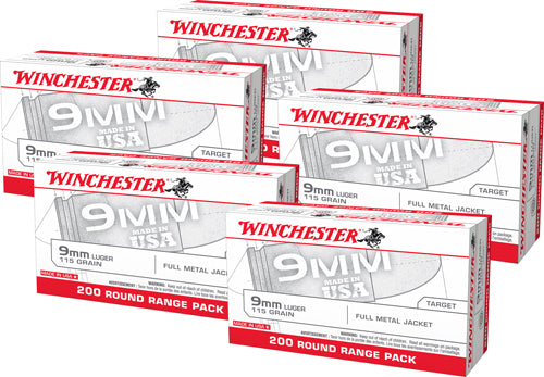 1000RD CASE LOTWINCHESTER USA 9MM 115GR FMJ