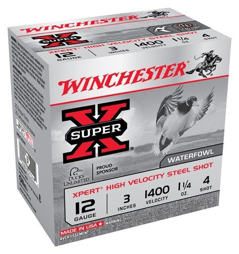 1-1/4OZ #4 1400FPS 25RD 10BX/CWINCHESTER XPERT STEEL 12GA 3"