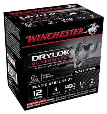 1-1/4OZ #3 25RD 10BX/CS <WINCHESTER DRYLOK 12GA 3"