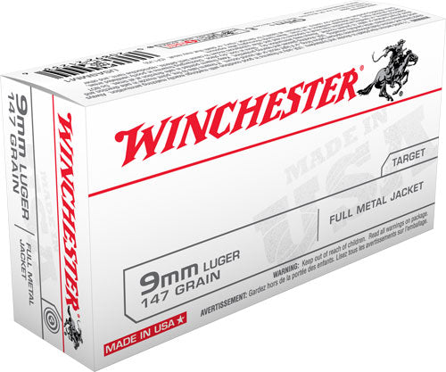 FMJ-FP 50RD 10BX/CSWINCHESTER USA 9MM LUGER 147GR