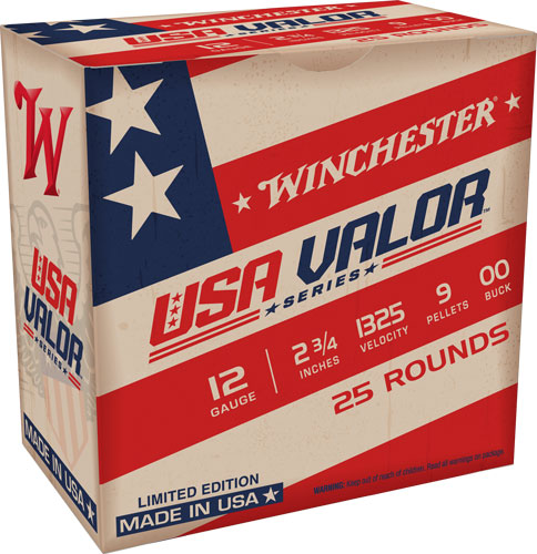 2.75" 00 BUCK  25RD 10BX/CSWINCHESTER USA VALOR 12GA