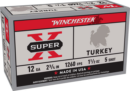 2.75" 1-1/2OZ #5 10RD 10BX/CSWINCHESTER SUPER-X TURKEY 12GA