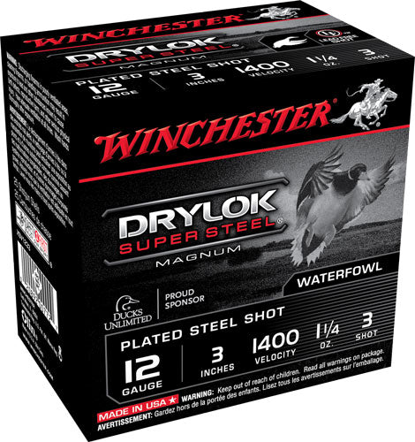 1-1/4OZ #3 25RD 10BX/CSWINCHESTER DRYLOK 12GA 3"