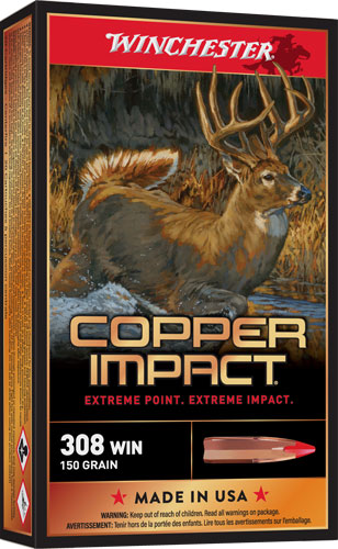 WIN 150GR 10BX/CS WINCHESTER COPPER IMPACT 308  (20 Round Box)