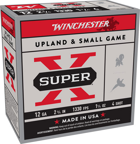 1-1/4OZ #4 1330FPS 25RD 10BX/CWINCHESTER SUPER-X 12GA 2.75"