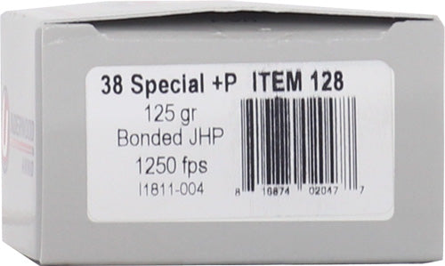 UNDERWOOD 38 SPECIAL 125 Grain Bonded Jacketed Hollow Point (20 Round Box. 10 Boxes Per Case)