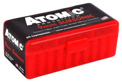 SUBSONIC JHP 10BX/CS ATOMIC 9MM LUGER 147GR  (50 Round Box)