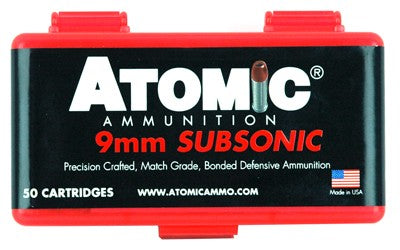 SUBSONIC JHP 10BX/CS ATOMIC 9MM LUGER 147GR  (50 Round Box)