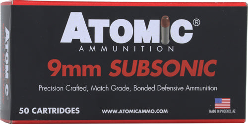 SUBSONIC JHP 10BX/CS ATOMIC 9MM LUGER 147GR  (50 Round Box)