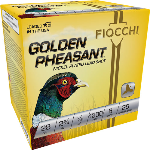 2.75" 7/8OZ #6 25RD 10BX/CSFIOCCHI GOLDEN PHEASANT 28GA