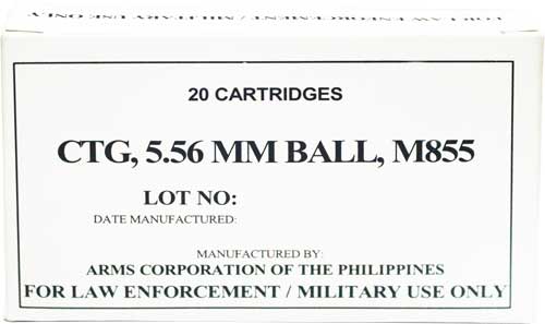 (M855) 1000RD CASE LOTARMSCOR 5.56X45 62GR FMJ