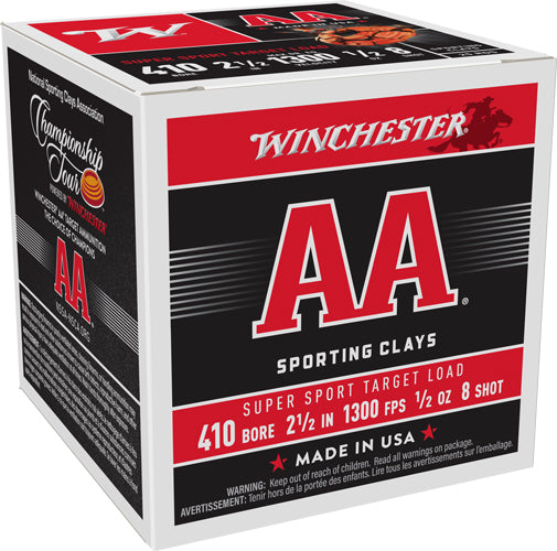 #8 1300FPS LOT WINCHESTER AA 410 2.5" 1/2OZ  (250 Round Case)