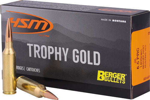 140GR BERGER VLD 20RD 25BX/CSHSM TROPHY GOLD 6.5 PRC