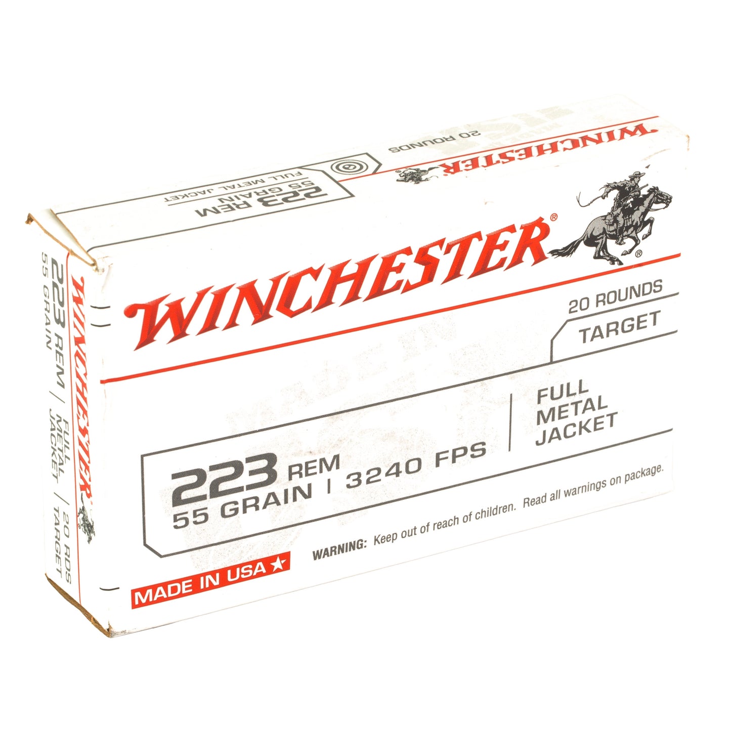 Winchester USA Target 223 Remington 55Gr Full Metal Jacket (20 Round Box)