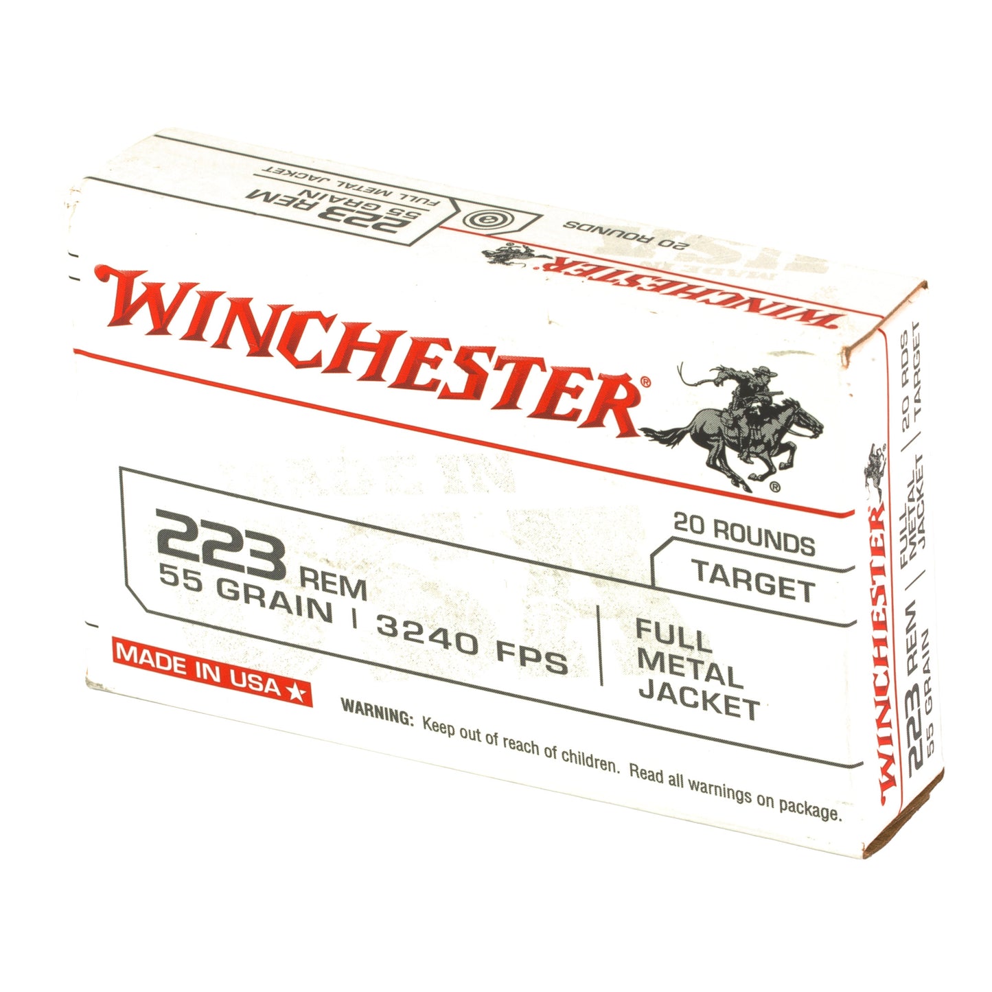 Winchester USA Target 223 Remington 55Gr Full Metal Jacket (20 Round Box)